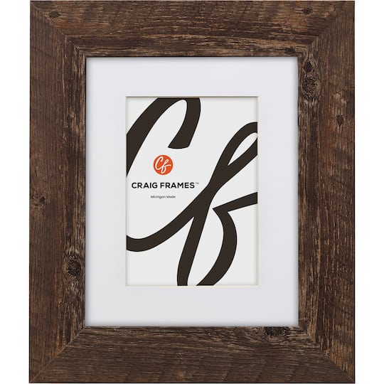 Craig Frames American Barn Brown Oak Picture Frame with Mat